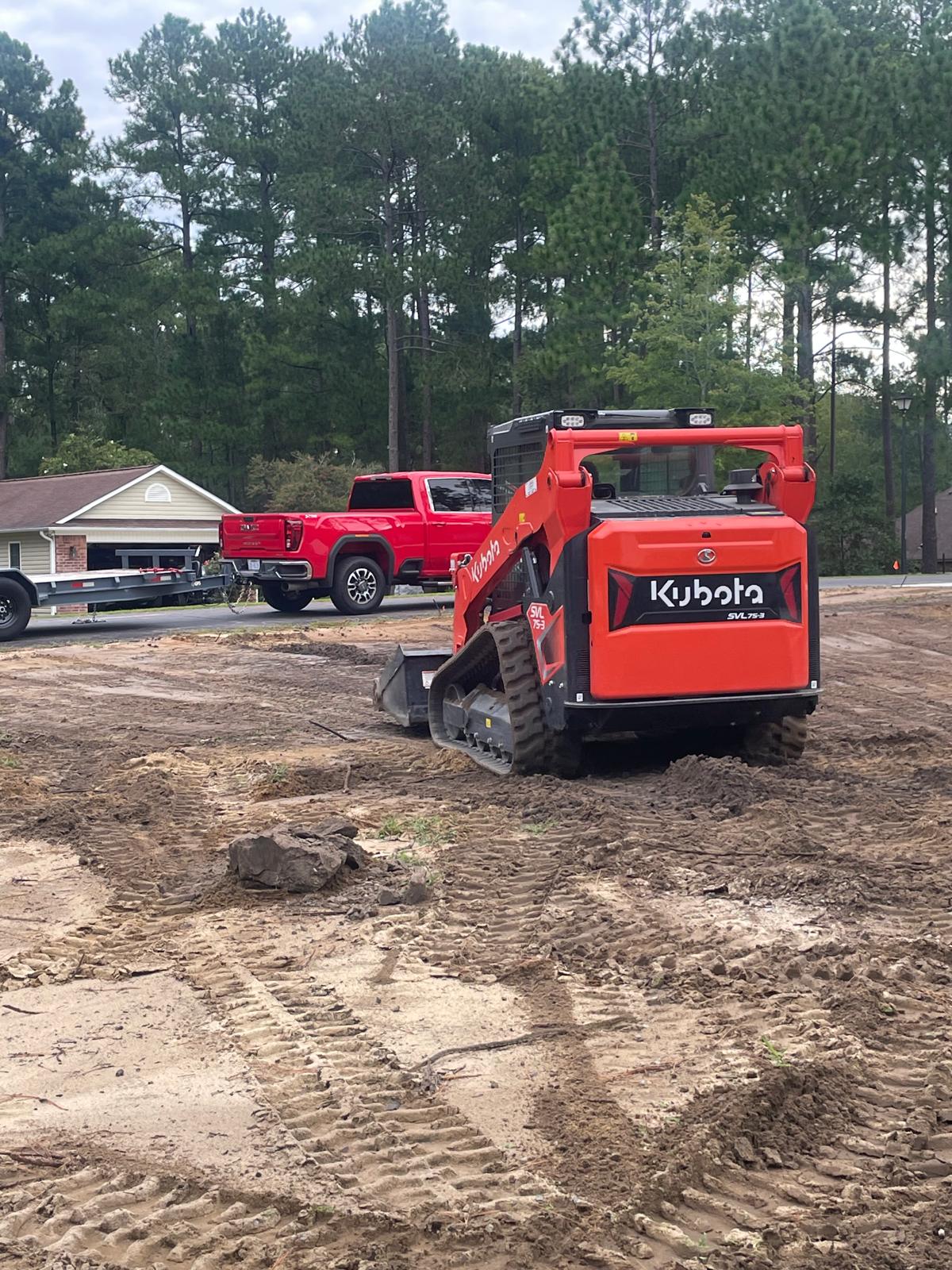 Kubota track loader on a residential work site